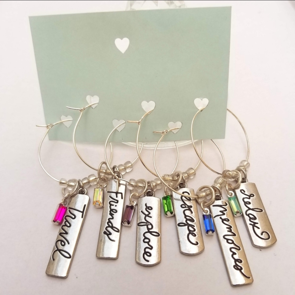 ABROAD Wine Glass Charms